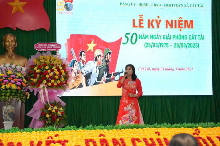 Lễ kỷ niệm 50 năm Ngày giải phóng xã Cát Tài Lễ kỷ niệm 50 năm Ngày giải phóng xã Cát Tài